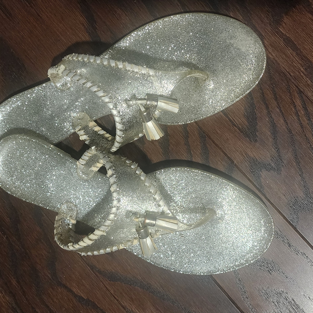 Elegant Silver Glitter Sandals
